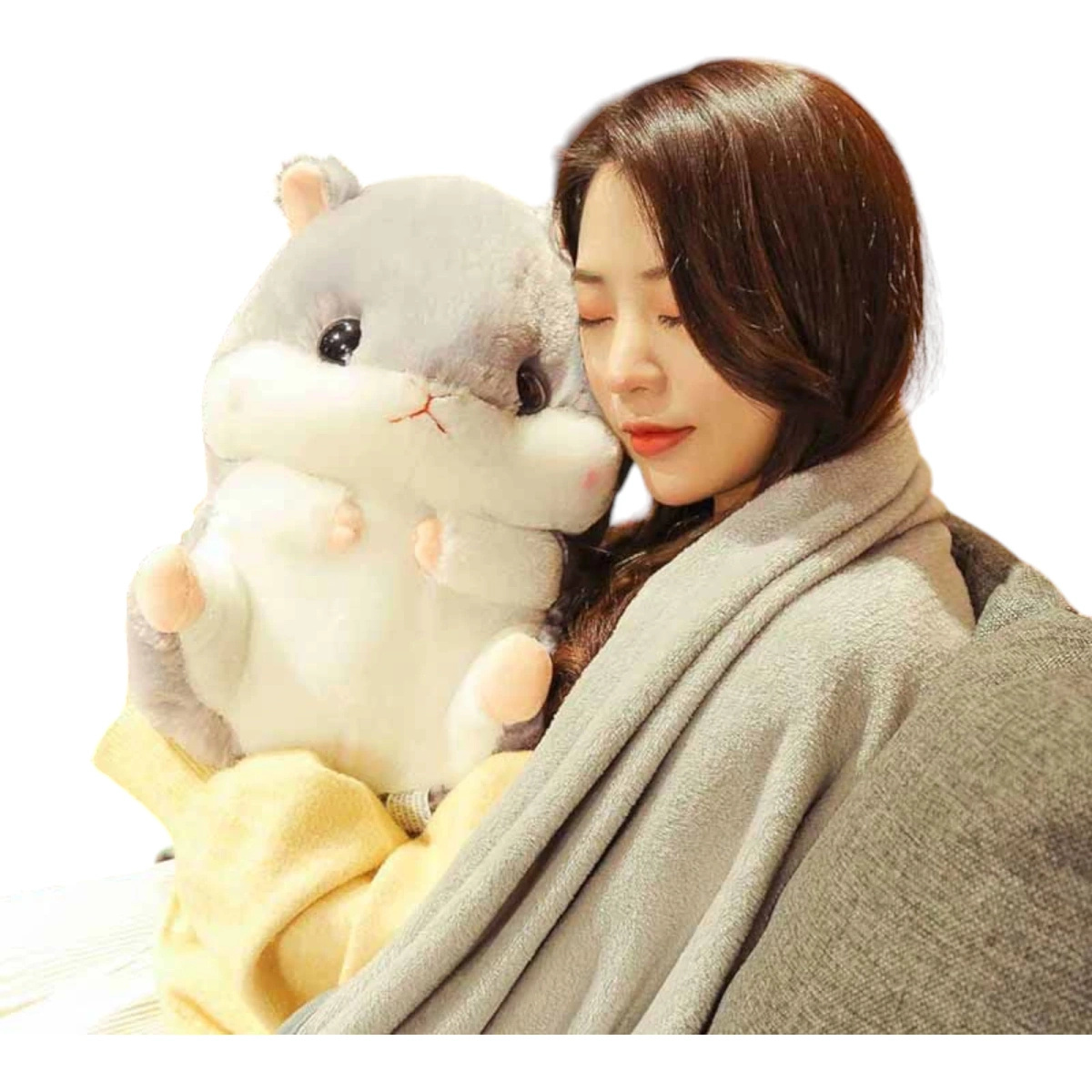 CHOMIK Z KOCYKIEM DUŻA MASKOTKA PRZYTULANKA PODUSZKA KOCYK PLUSZAK 35CM