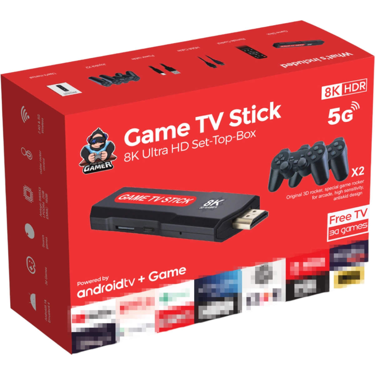 KONSOLA RETRO STICK GIERKA TELEWIZYJNA HDMI 8K ANDROID TV 40000 36500 GIER