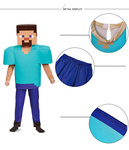 MINECRAFT – STRÓJ DLA DZIECKA STEVE ROZMIAR M (120-130) KOSTIUM NA BAL 