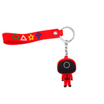 BRELOCZEK DO KLUCZY Z FILMU SQUID GAME STRAŻNIK KOŁO WISIOREK GUMOWY 