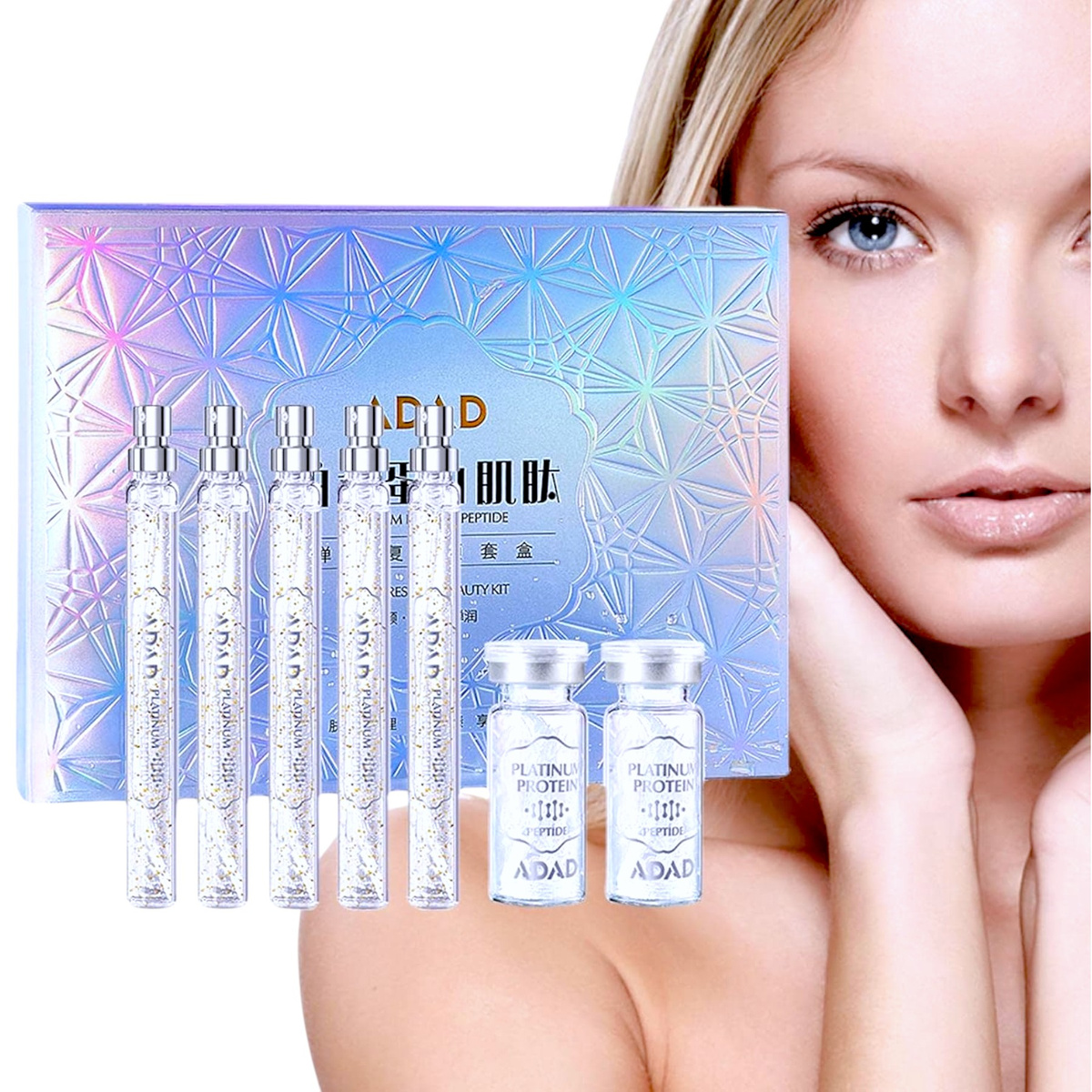 LUKSUSOWY ZESTAW PEPTYDOWY NICI LIFTINGUJĄCE 40szt ESENCJA Z PLATYNĄ 5x15ml