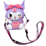 UROCZA TOREBKA DLA DZIEWCZYNKI KUROMI SILIKONOWA POJEMNA PORTFELIK KAWAII