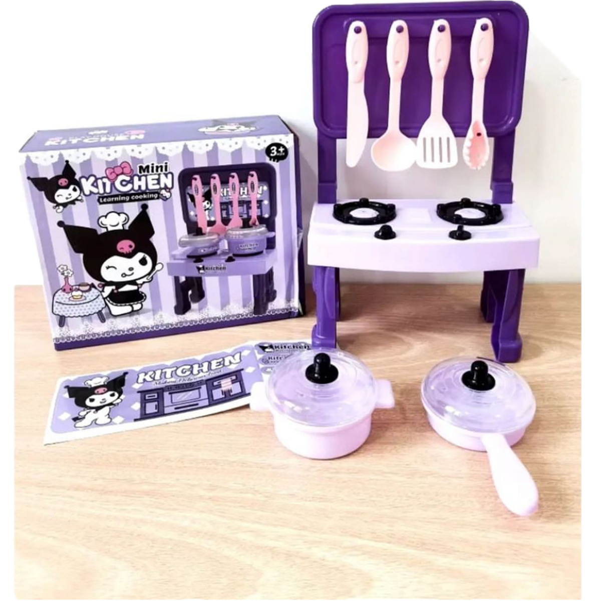 KUROMI MINI KUCHNIA DLA DZIECI NAUKA GOTOWANIA ZESTAW AKCESORIA PRZYBORY