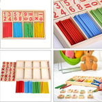 DREWNIANE PATYCZKI CYFERKI LICZYDŁO DO NAUKI LICZENIA POMOC DYDAKTYCZNA 