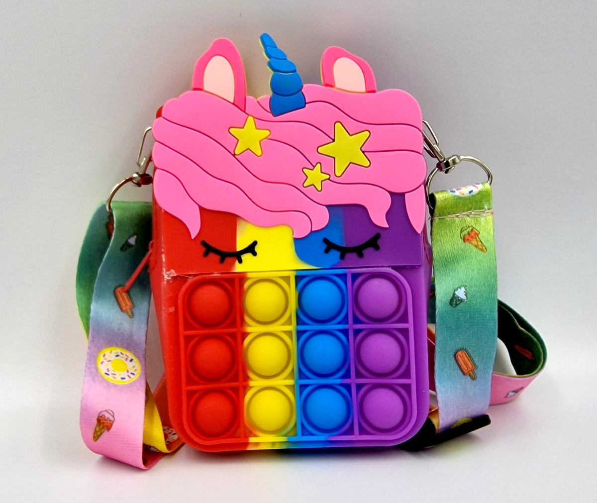 TOREBKA POP IT JEDNOROŻEC PUSH BUBBLE SENSORYCZNA 