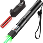 MOCNY WSKAŹNIK LASEROWY LASER POINTER ZIELONY AKU + ŁADOWARKA I NAKŁADKA