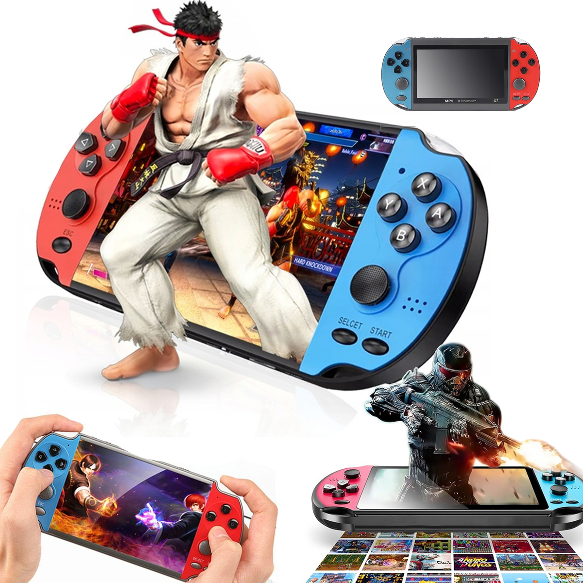 PRZENOŚNA KONSOLA  X7 DLA DZIECI I DOROSŁYCH IDEALNA DO PODRÓŻY RETRO GRY