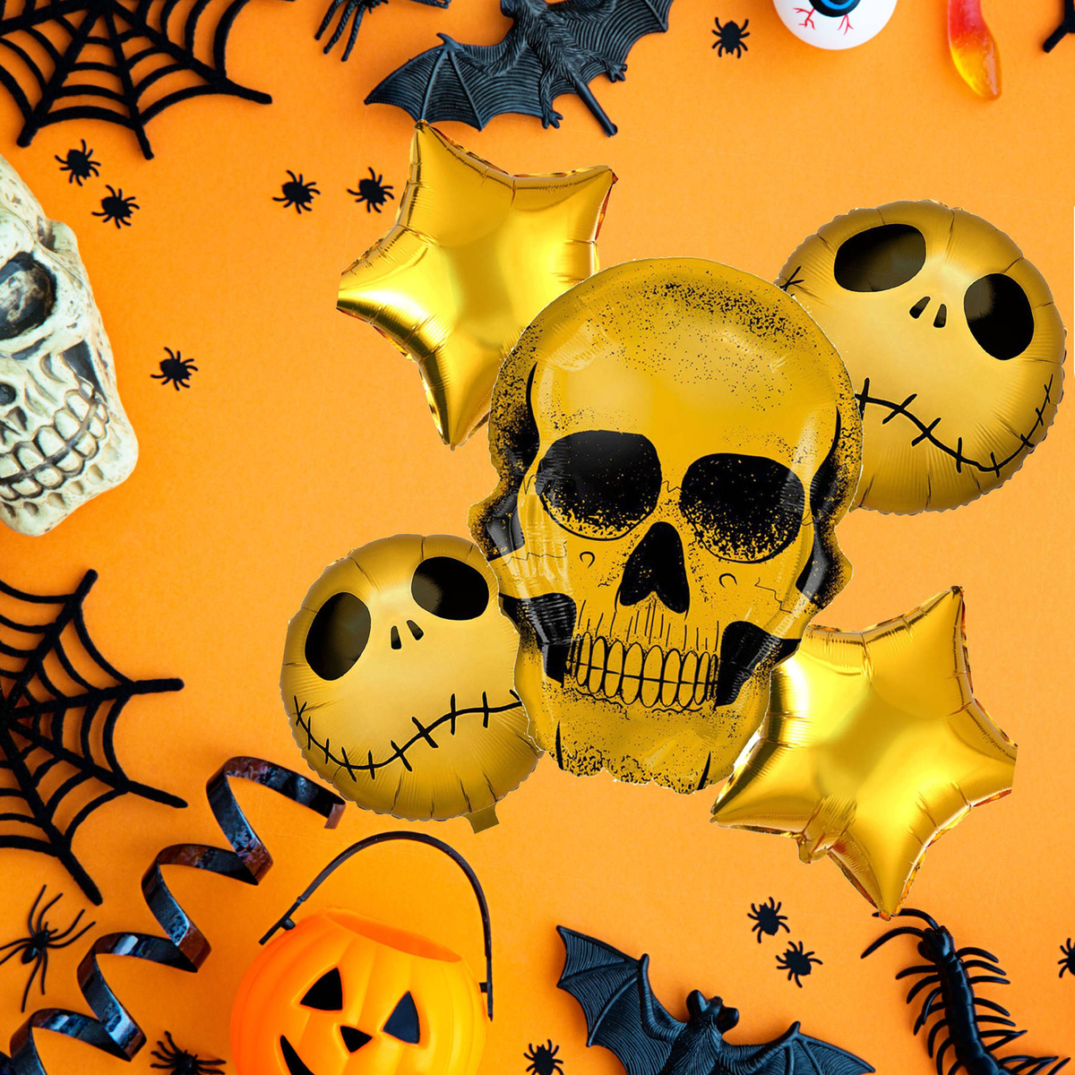 BALONY NA HALLOWEEN ZESTAW BALONÓW MIASTECZKO HALLOWEEN JACK NA IMPREZĘ 