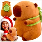 KAPIBARA PLUSZOWA MASKOTKA ZABAWKA Z PLECAKIEM ŻÓŁWIK 35CM MIĘKKA PLUSZAK 2W1