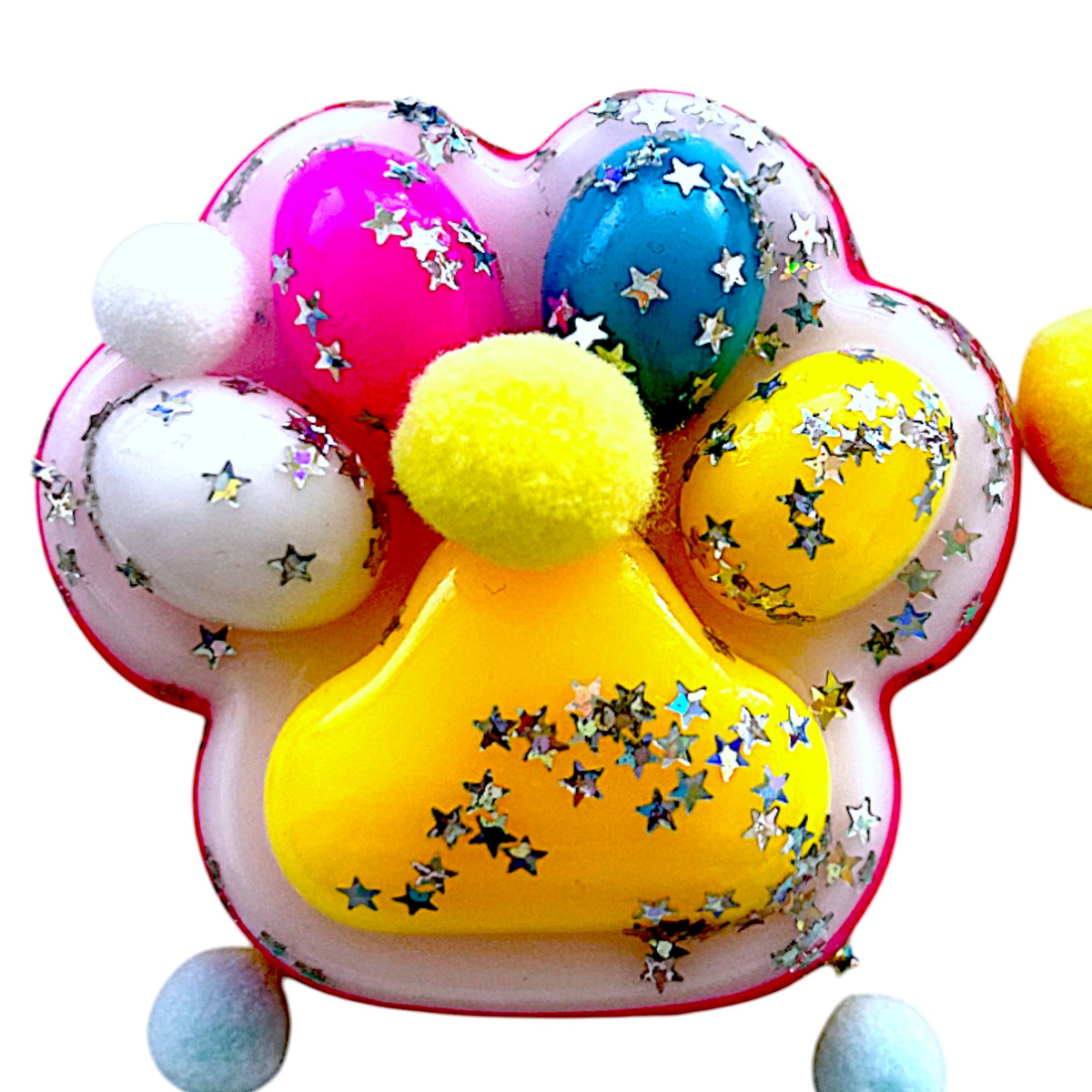 GNIOTEK ANTYSTRESOWY KOCIA ŁAPKA Z POSYPKĄ ZABAWKA SENSORYCZNA ANTYSTRESOWA