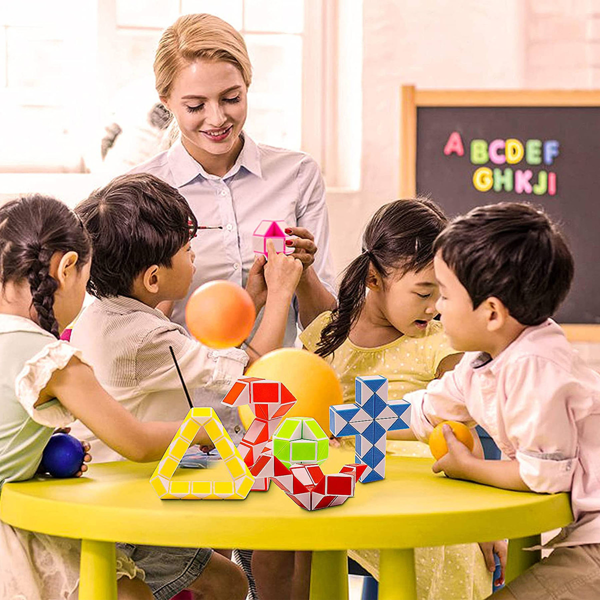 KOSTKA LOGICZNA UKŁADANKA MAGICZNY WĄŻ MAGIC SNAKE ŁAMIGŁÓWKA ZABAWKA EDU