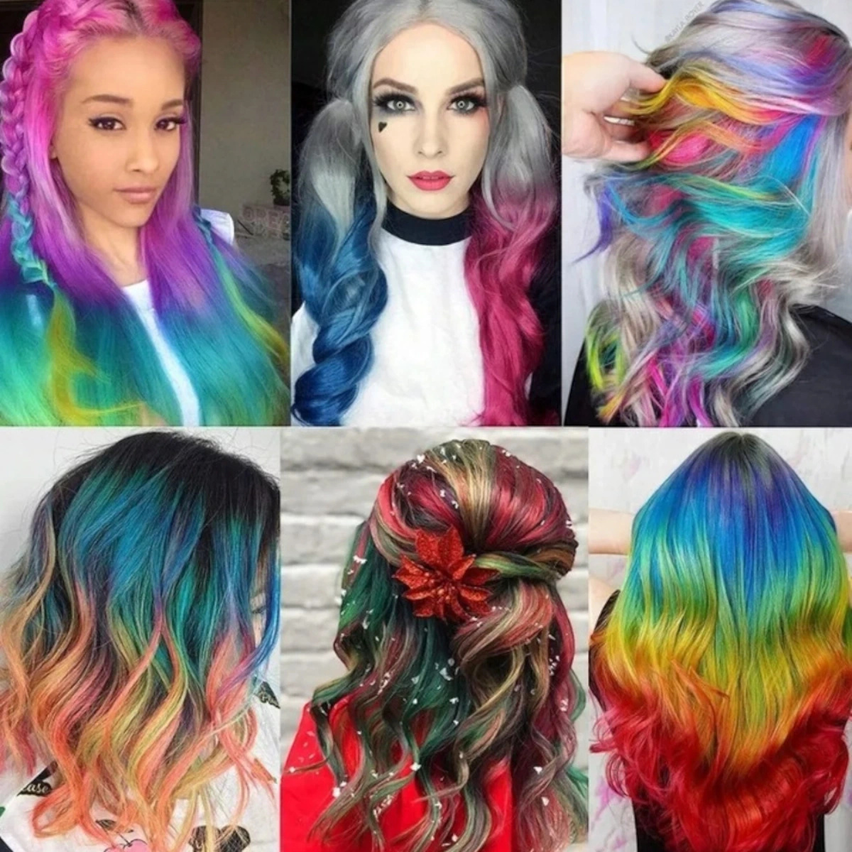 FARBY DO KOLOROWANIA MALOWANIA WŁOSÓW NA GRZEBIENIU 6 KOL FARBKI ZMYWALNE 