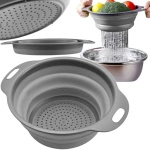 DURSZLAK SILIKONOWY SKŁADANY KUCHENNY CEDZAK SITKO OCIEKACZ UCHWYTy 19cm