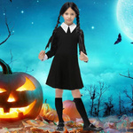 STRÓJ WEDNESDAY ADDAMS SUKIENKA NA IMPREZĘ PRZEBRANIE NA HALLOWEEN rozm S