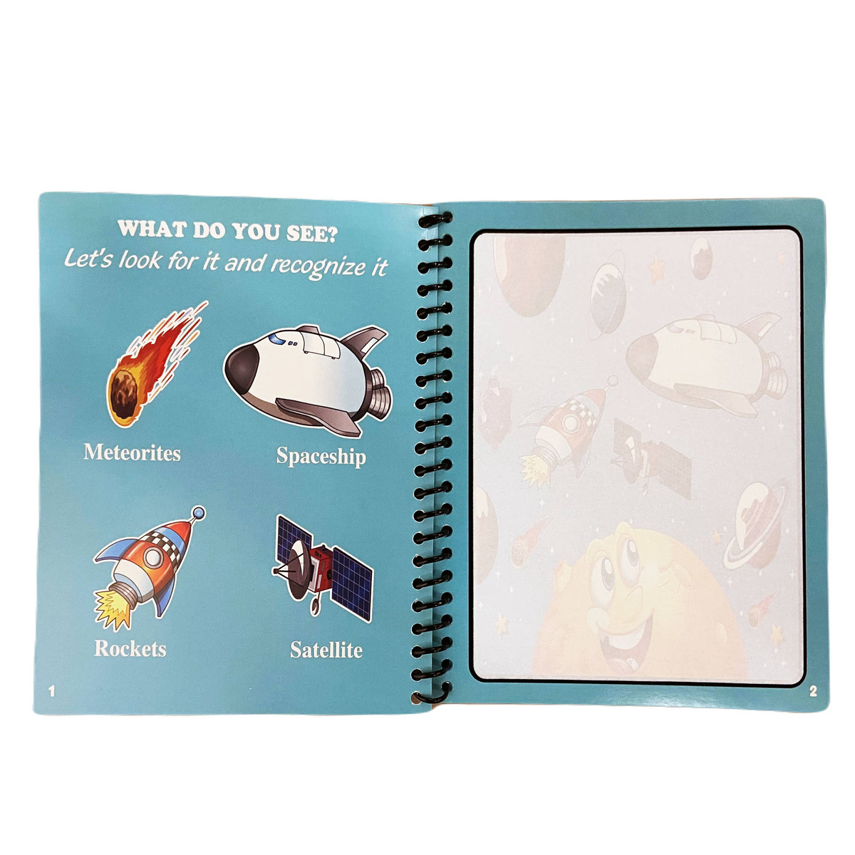 KOLOROWANKA WODNA + MAGICZNY FLAMASTER KOSMICZNA 4 OBRAZKI NOTES EDUKACYJNY