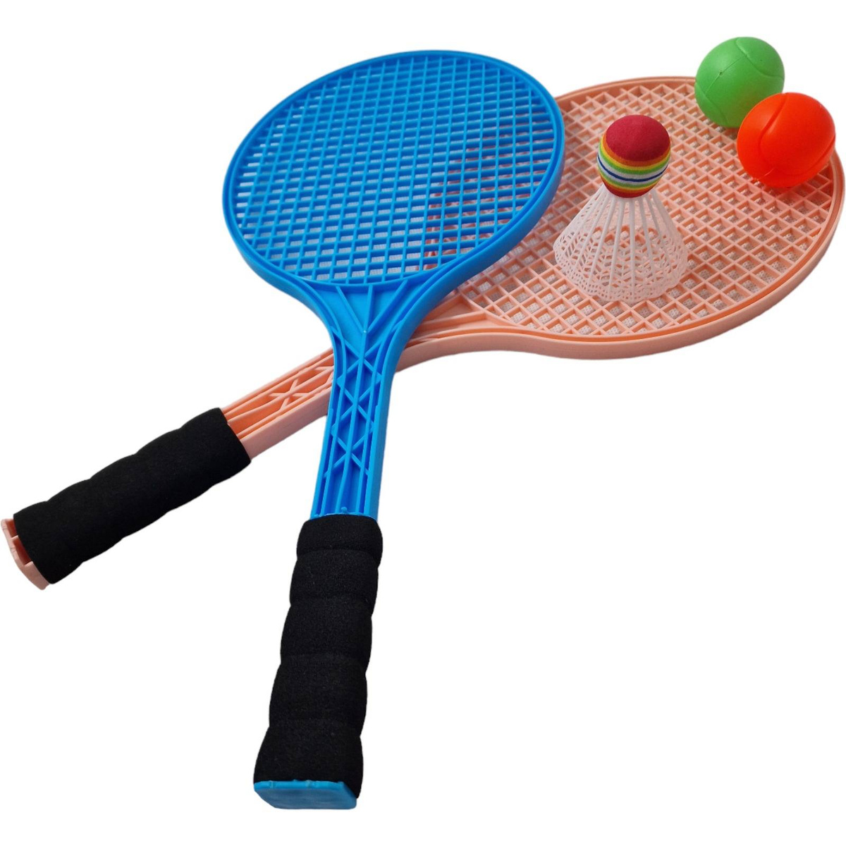 RAKIETKI DO TENISA BADMINTONA ZESTAW RAKIETEK 2 PIŁKI LOTKA DUŻE DLA DZIECI