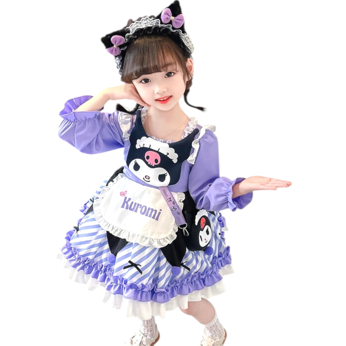 KUROMI STRÓJ DLA DZIEWCZYNKI SUKIENKA NA BAL KOSTIUM PRZEBRANIE 120-130