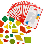 MONTESSORI DREWNIANE PUZZLE KARTY ZE WZORAMI UKŁADANKA EDUKACYJNA KLOCKI