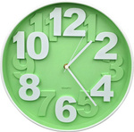 NOWOCZESNY ZEGAR ŚCIENNY W ODCIENI  ZIELENI  NA ŚCIANĘ DUŻY CICHY 30cm