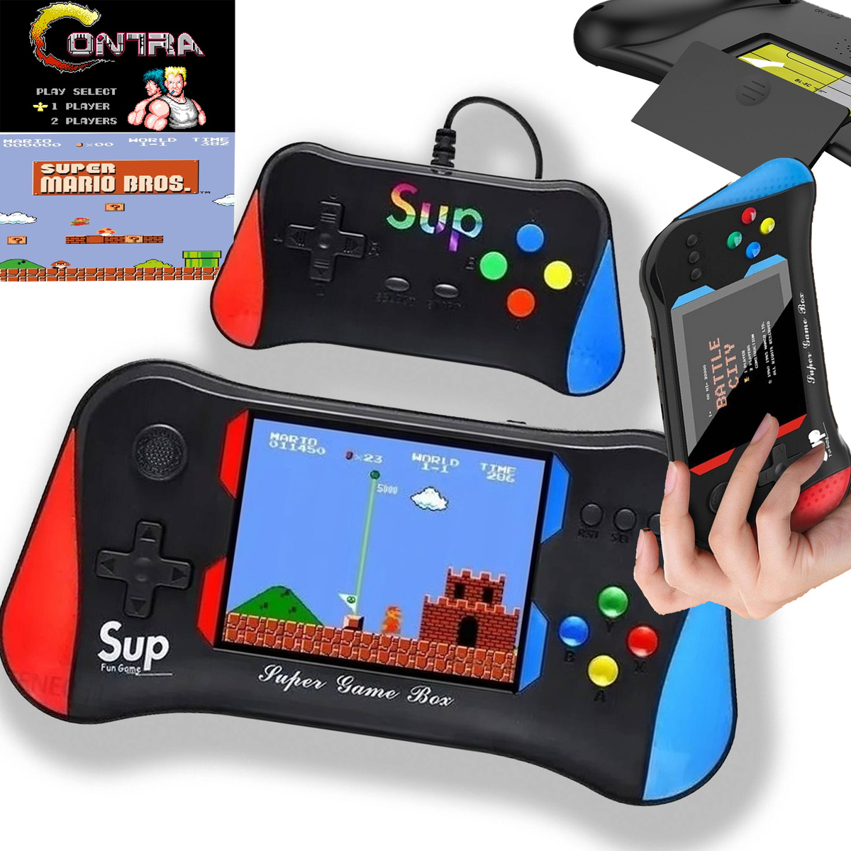 MINI KONSOLA RETRO  PRZENOŚNA 500GIER GIERKA  DO TV EKRAN 3,5'' X7M