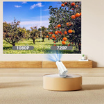 PROJEKTOR RZUTNIK ANDROID TV WIFI MINI 4K PRZENOŚNY SMART GŁOŚNIK OBROTOWY