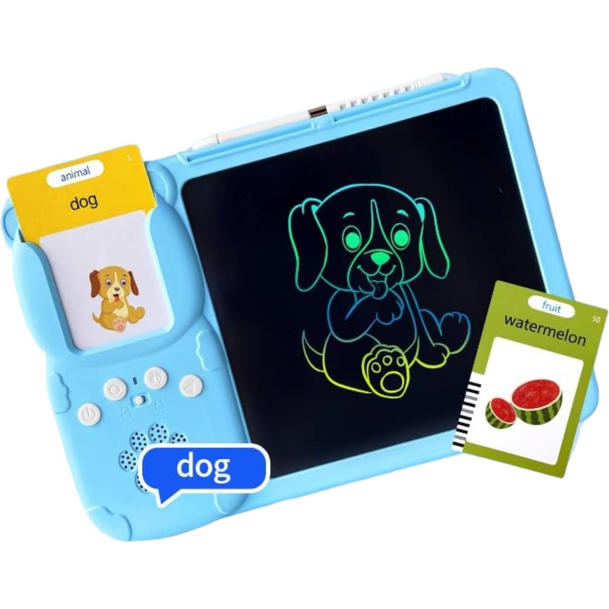 TABLET DO RYSOWANIA + CZYTNIK KART DO NAUKI ANGIELSKIEGO 224 SŁÓWKA EDU 2w1