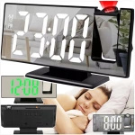 BUDZIK ZEGAR ELEKTRONICZNY GŁOŚNY Z PROJEKTOREM LED STOJĄCY CYFROWY DATA
