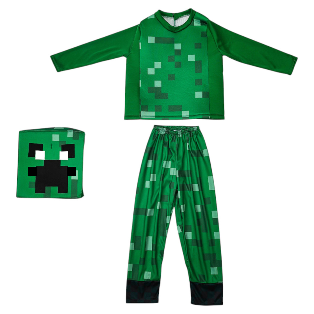 MINECRAFT – STRÓJ DLA DZIECKA CREEPER ROZMIAR S (110-120) KOSTIUM NA BAL DLA CHŁOPCA GADŻETY DLA GRACZY