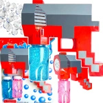 MINECRAFT PISTOLET DO BANIEK MYDLANYCH BAŃKI MYDLANE WYRZUTNIA + PŁYN PIXEL