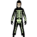 STRÓJ NA HAALLOWEEN DLA DZIECI PRZEBRANIE KOŚCIOTRUP ŚWIECI W CIEMNOŚCI S