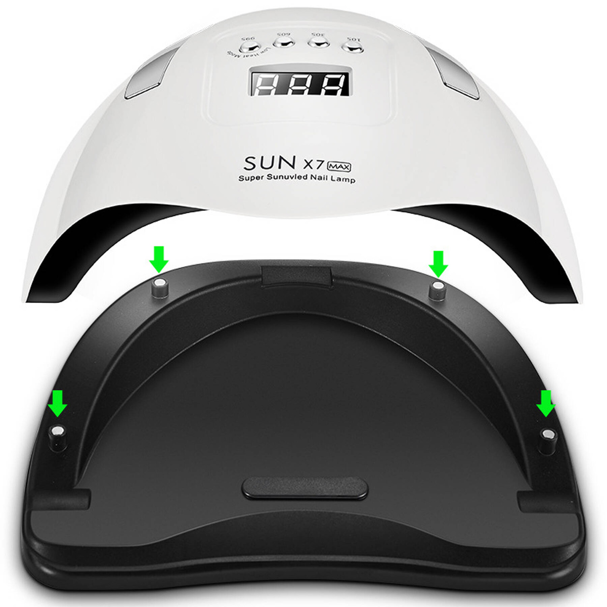 LAMPA DO PAZNOKCI UV LED HYBRYDA ŻEL MOCNA X7 MAX LCD AŻ 57 DIOD UV LED