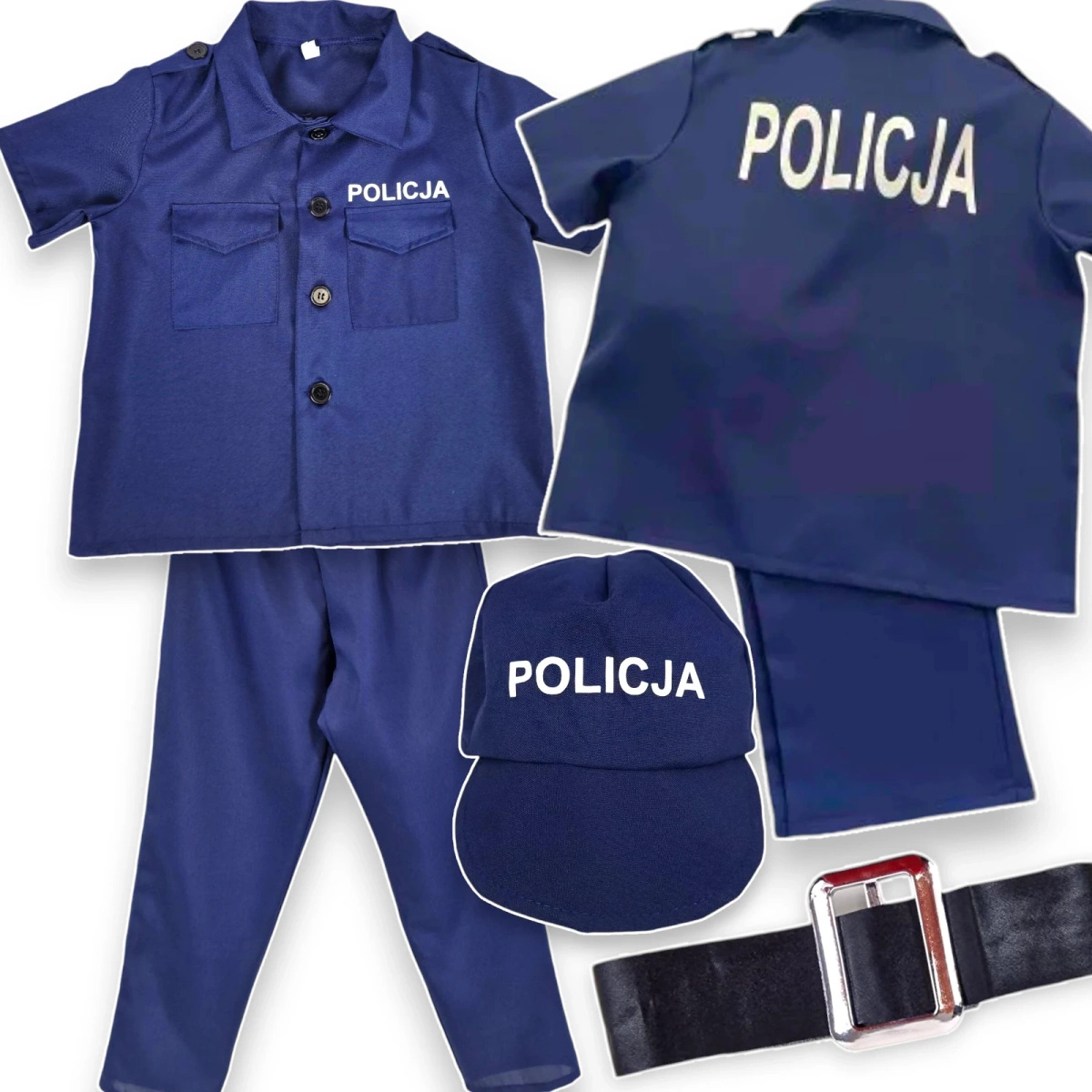 PRZEBRANIE DLA CHŁOPCA POLICJANT STRÓJ POLICJA KOSTIUM NA BAL CZAPKA 4w1