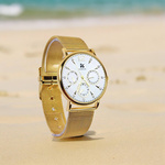 KLASYCZNY ELEGANCKI ZŁOTY ZEGAREK DAMSKI BRANSOLETA PREZENT NA CO DZIEŃ