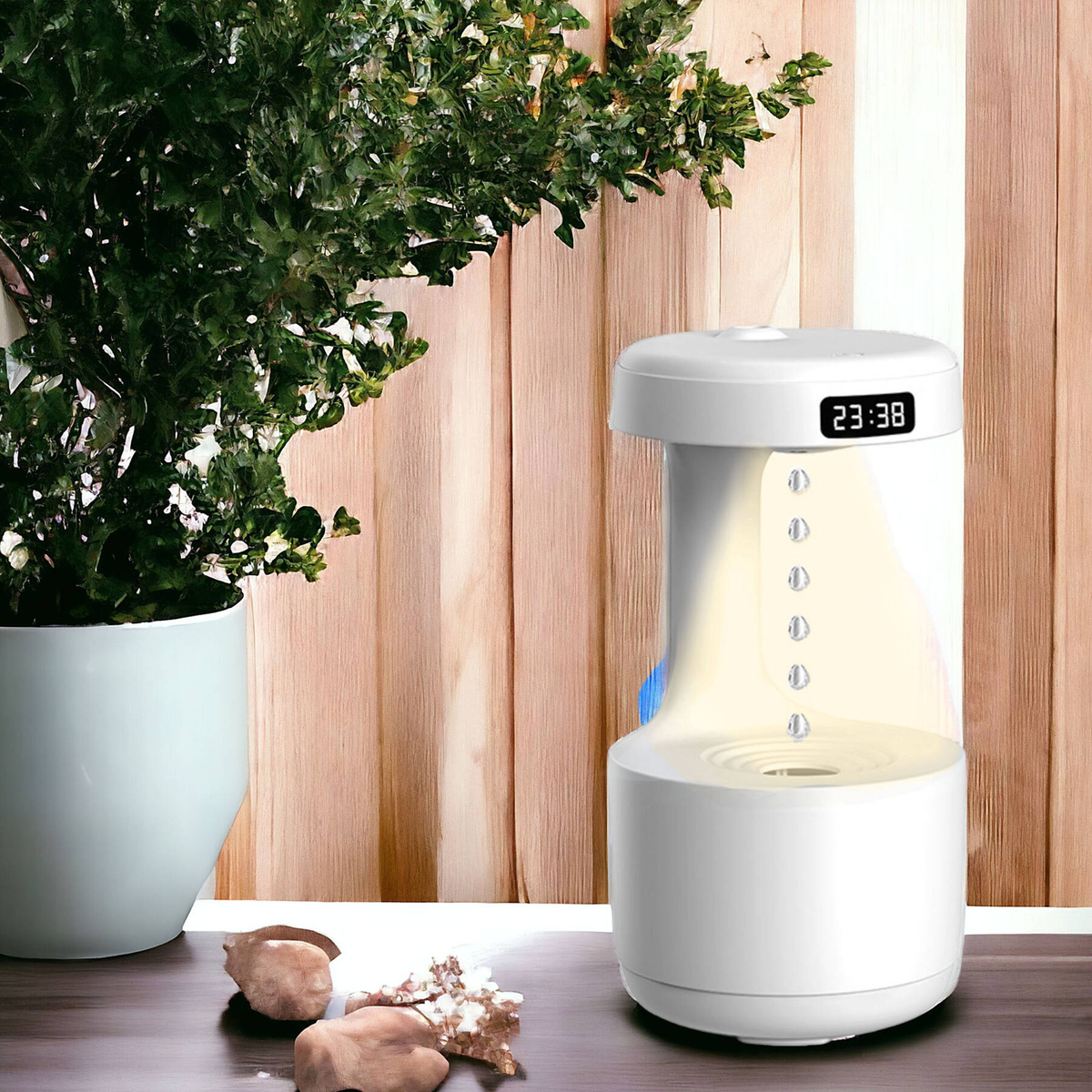 Nowoczesna Modna Lampka Antygrawitacyjna Wydajny Nawilżacz Zegarek 3w1 