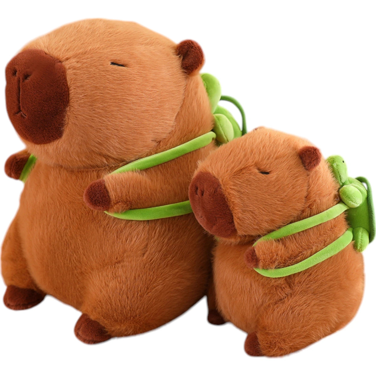 KAPIBARA PLUSZOWA MASKOTKA ZABAWKA Z PLECAKIEM ŻÓŁWIK 35CM MIĘKKA PLUSZAK 2W1