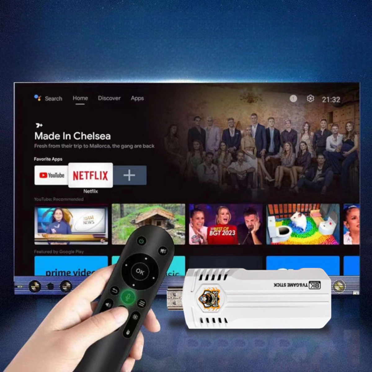 PRZENOŚNA KONSOLA RETRO HDMI 8K EMULATOR GRA 2 PADY 20000 GIER ANDROID TV