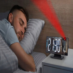 BUDZIK ZEGAR ELEKTRONICZNY GŁOŚNY Z PROJEKTOREM LED STOJĄCY CYFROWY DATA