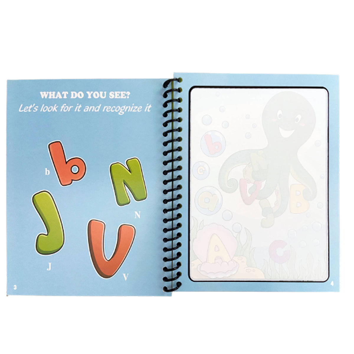 WODNA KOLOROWANKA ALFABET ABC MAGICZNY FLAMASTER 4 OBRAZKI DO KOLOROWANIA