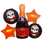 BALONY NA HALLOWEEN ZESTAW 5 BALONÓW CZASZKI SZAMPAN IMPREZA DLA DOROSŁYCH