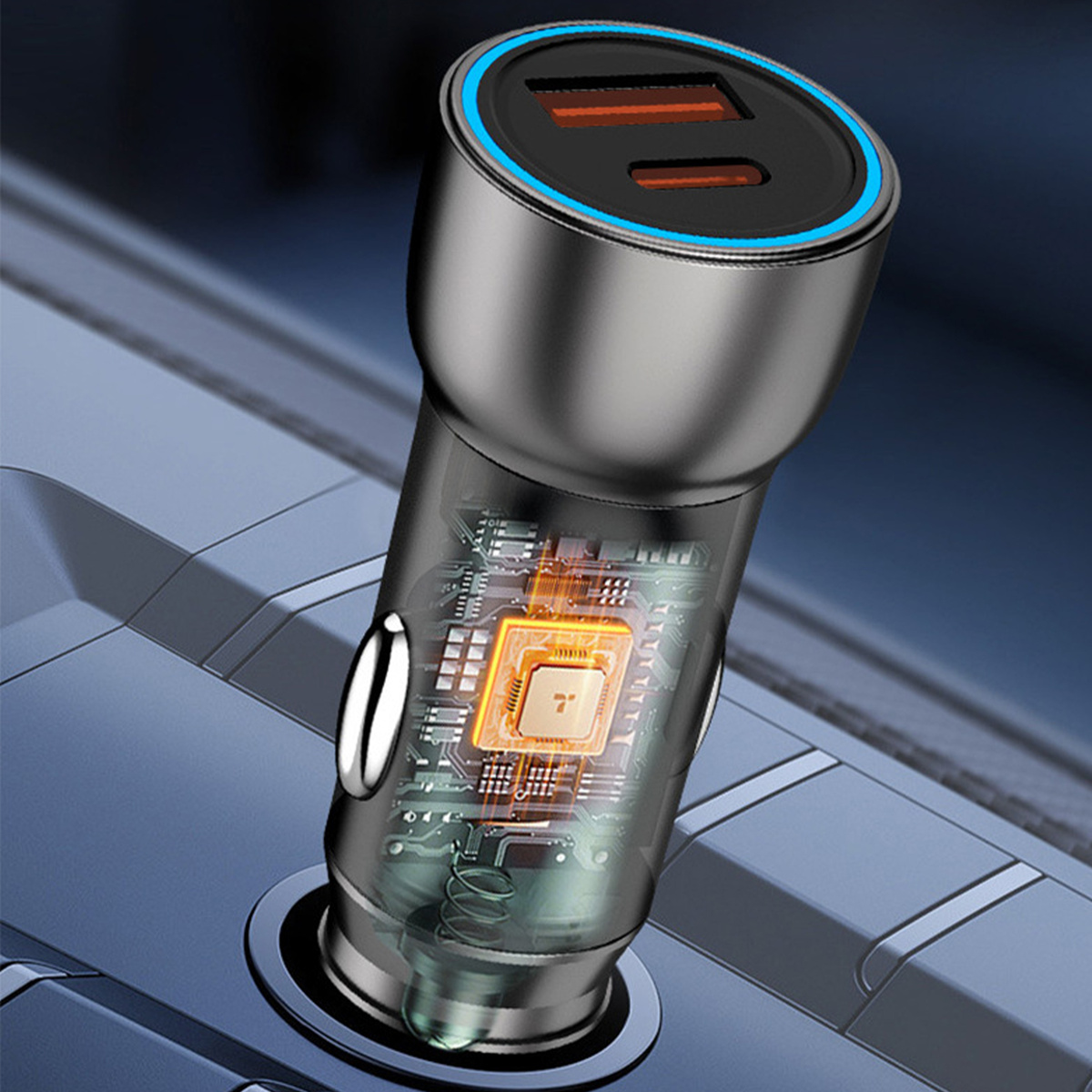 SZYBKA ŁADOWARKA SAMOCHODOWA USB USB-C QC 3.0 PD 52W DO ZAPALNICZKI MOCNA