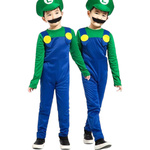 SUPER MARIO STRÓJ LUIGI PRZEBRANIE DLA CHŁOPCA NA BAL KOSTIUM CZAPKA WĄSY 
