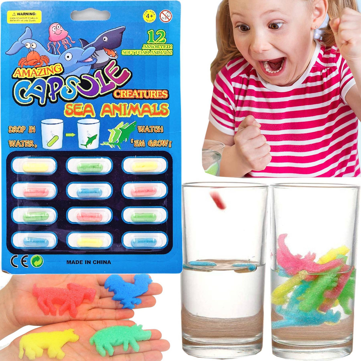 MAGICZNE KAPSUŁKI ROSNĄCE WODZIE ZWIERZĘTA MORSKIE DO KĄPIELI W WANNIE 