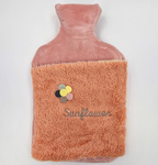 DUŻY TERMOFOR GUMOWY W SWETERKU POKROWIEC PLUSZOWY OGRZEWACZ 2 LITRY CIEPŁY