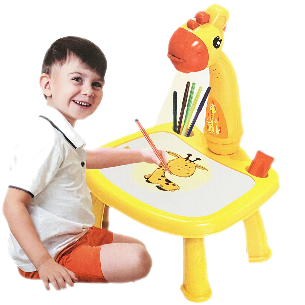 MAGICZNY STOLIK DO RYSOWANIA Z PROJEKTOREM TABLICA DUŻA ŚWIECI STÓŁ BIURKO