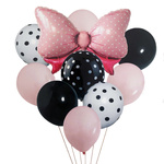 ZESTAW BALONÓW Z KOKARDĄ MINNIE BALONY NA URODZINY IMPREZĘ 10szt HEL