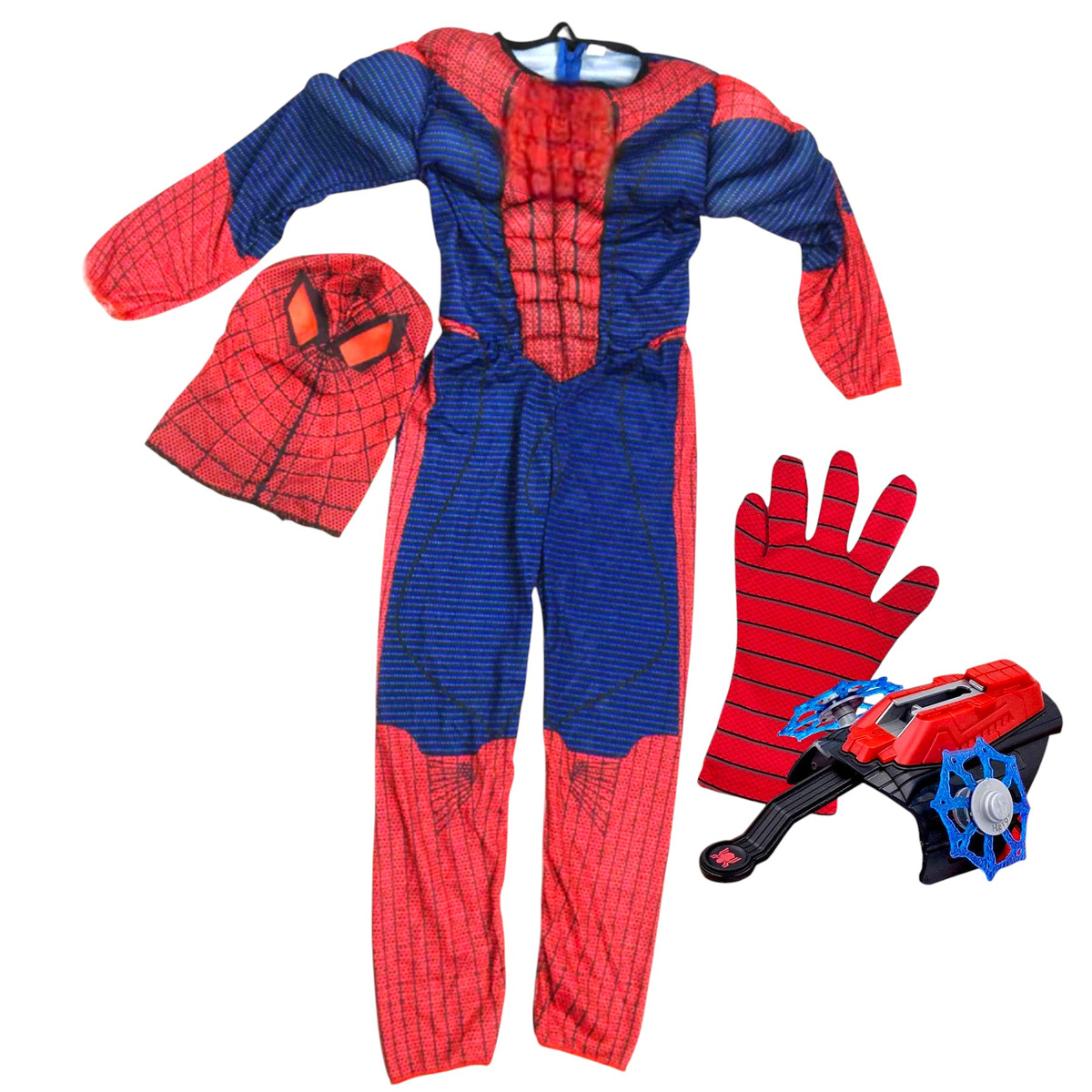 SPIDERMAN Zestaw Strój Dla Chłopca Kostium + Wyrzutnia Sieci 