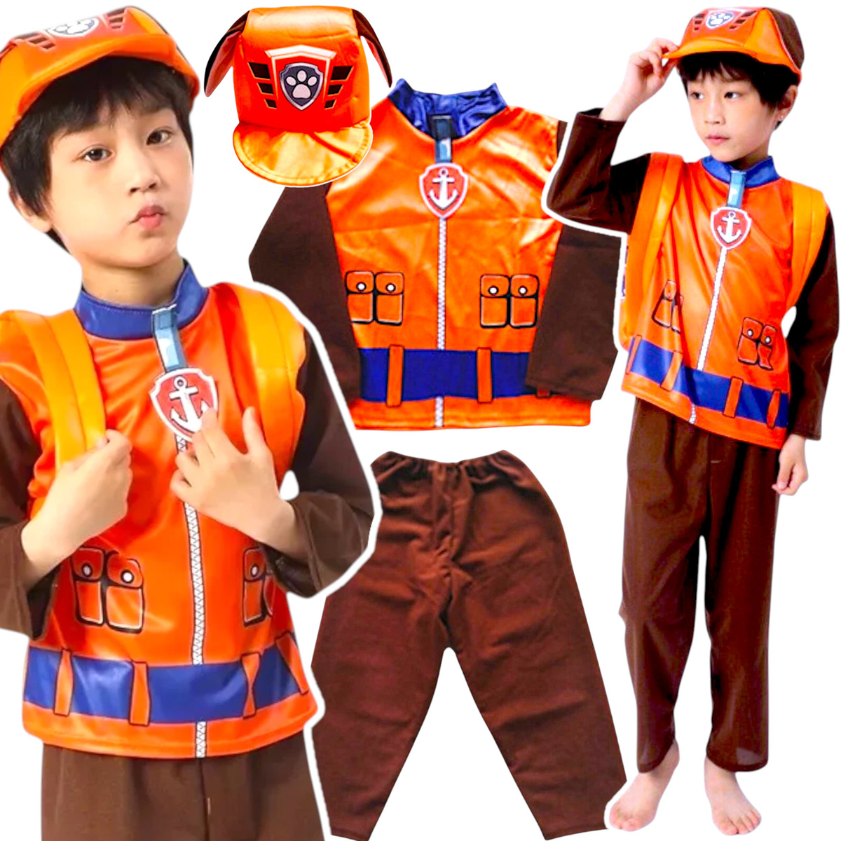 STRÓJ PSI PATROL ZUMA KOSTIUM PRZEBRANIE CZAPKA ROZMIAR M 110-116 NA BAL