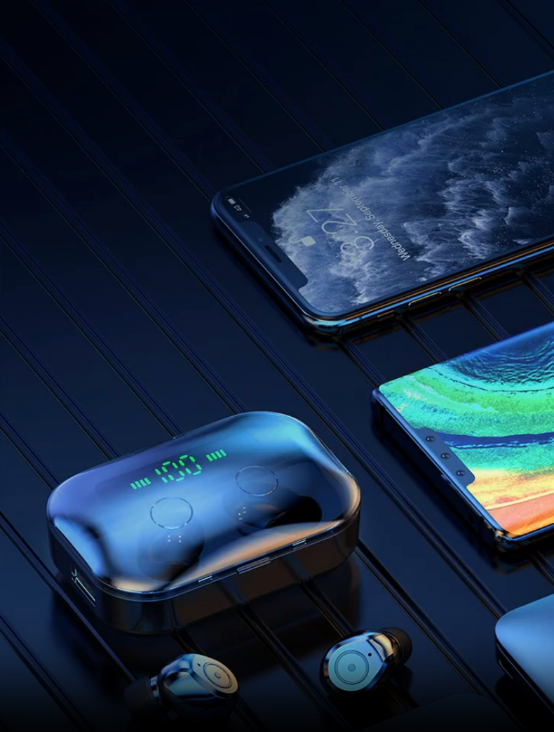 SŁUCHAWKI BEZPRZEWODOWE DOUSZNE BLUETOOTH POWERBANK NA SIŁOWNIĘ DO BIEGANIA