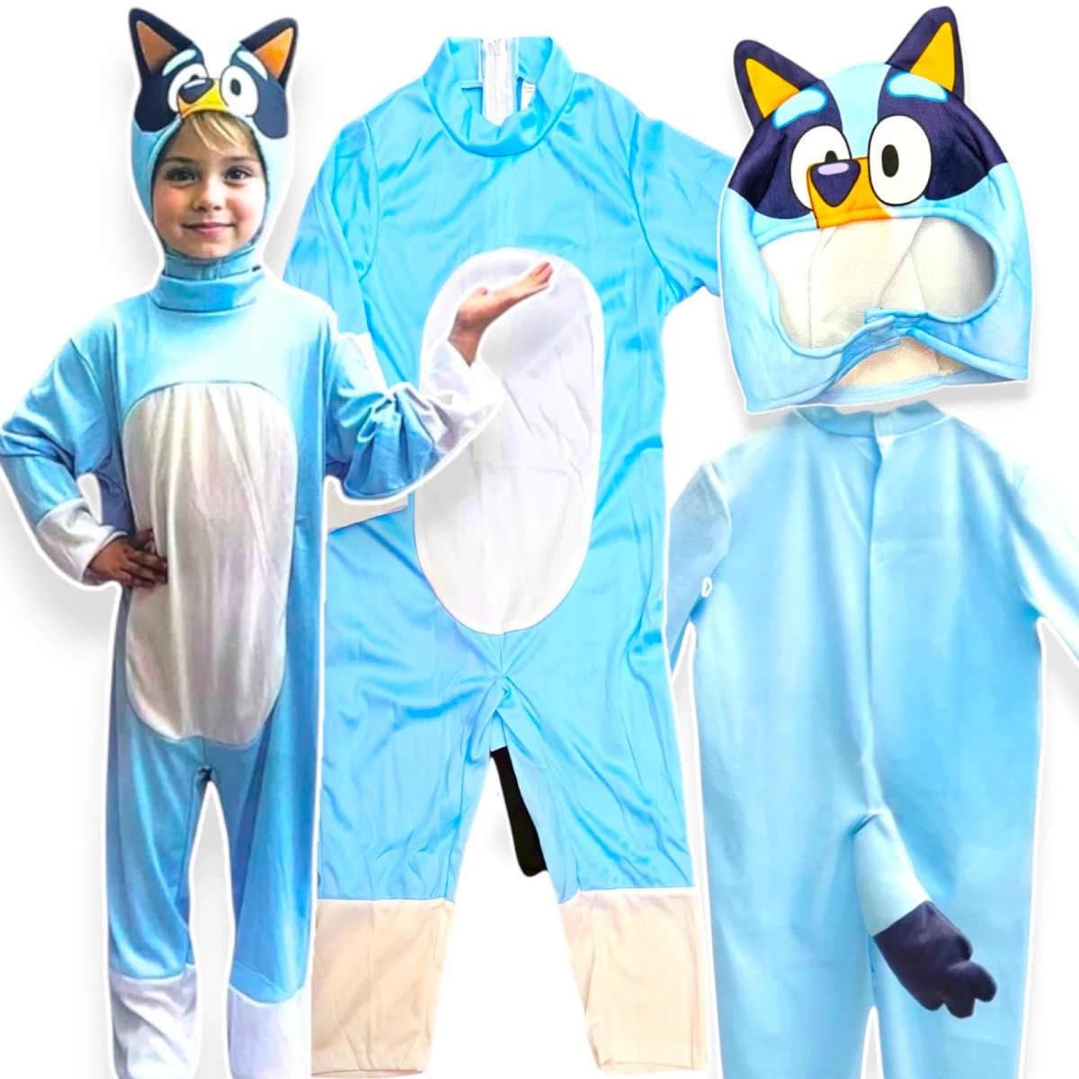BLUEY I BINGO PRZEBRANIE DLA DZIECI KOSTIUM + MASKA ROZMIAR 130-140  NA BAL