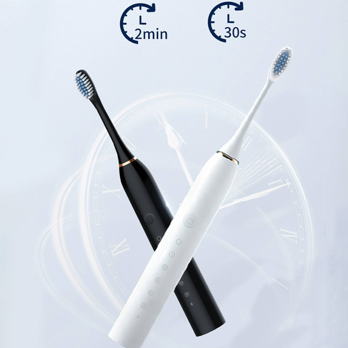 SZCZOTECZKA SONICZNA DO ZĘBÓW ELEKTRYCZNA 4 KOŃCÓW 6 TRYBÓW PRACY USB IPX7